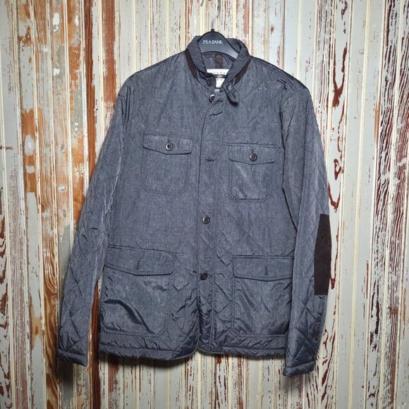 Joseph Abboud Quilted Jacket M Gray Lightweight Polyester Blend Casual Outerwear - Picture 1 of 5